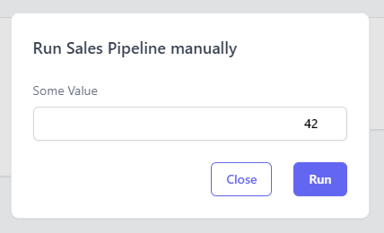 Manual run with parameters